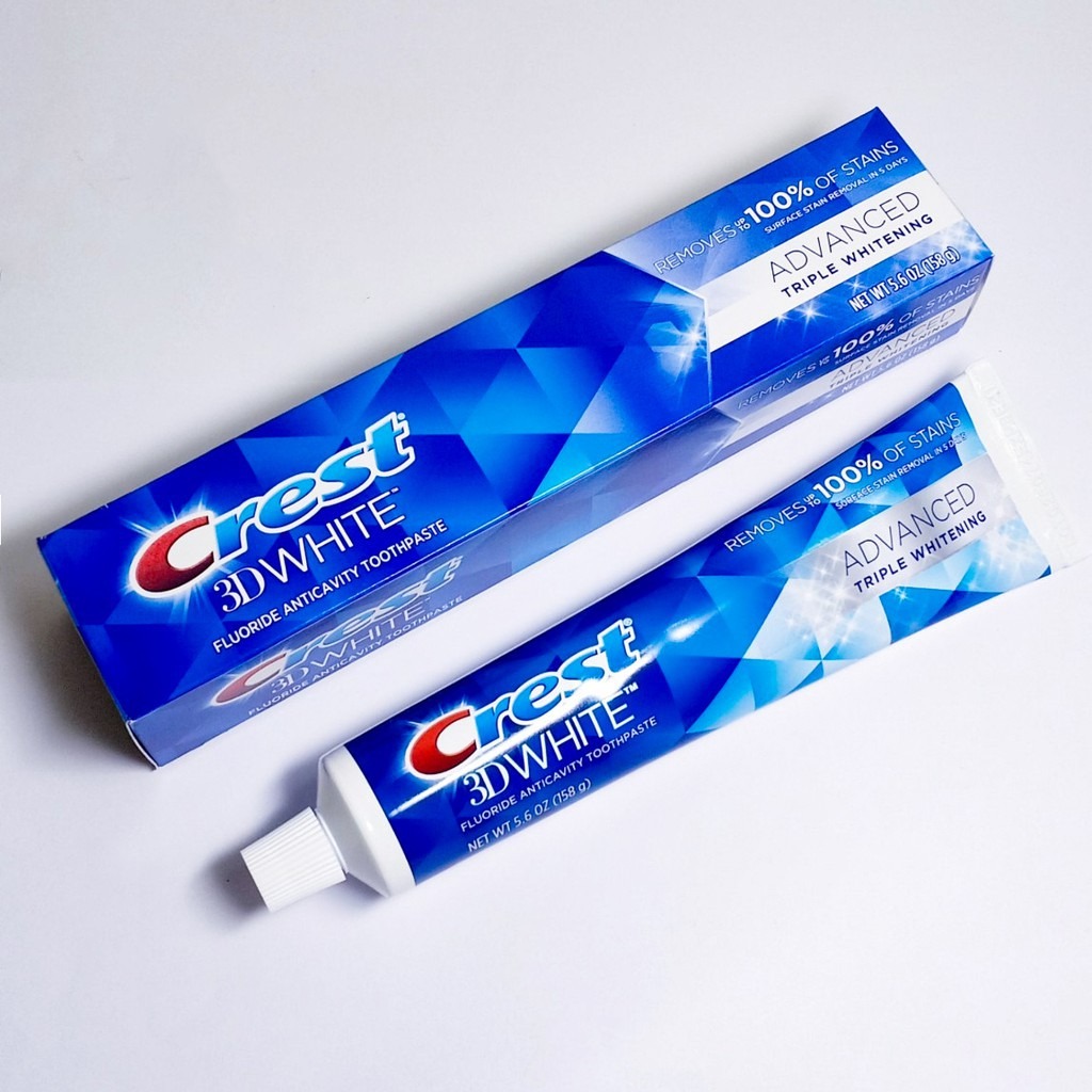 Kem đánh trắng răng Crest 3D White Advanced Triple Whitening Fluoride  Toothpaste