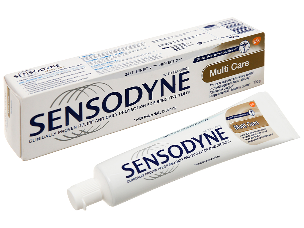 Kem đánh răng Sensodyne Multi Care bảo vệ răng, giảm ê buốt tuýp 100g  04/2023 - Nhathuocankhang.com